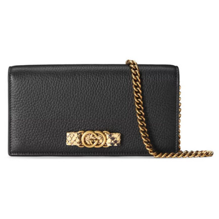 Gucci Chain Wallet With Interlocking G Python Bow