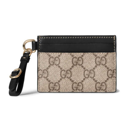 Gucci GG Emblem Card Case With Strap