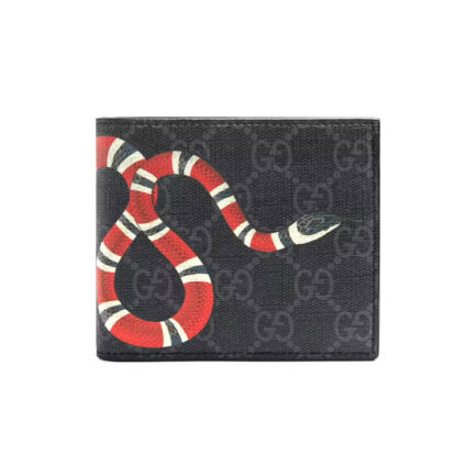 Gucci Kingsnake Print GG Supreme Wallet