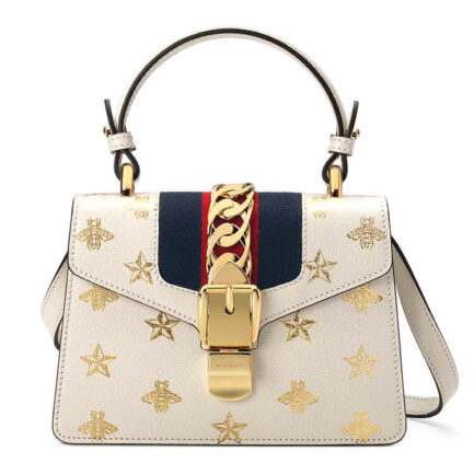 Gucci Sylvie Bee Star Mini Leather Bag